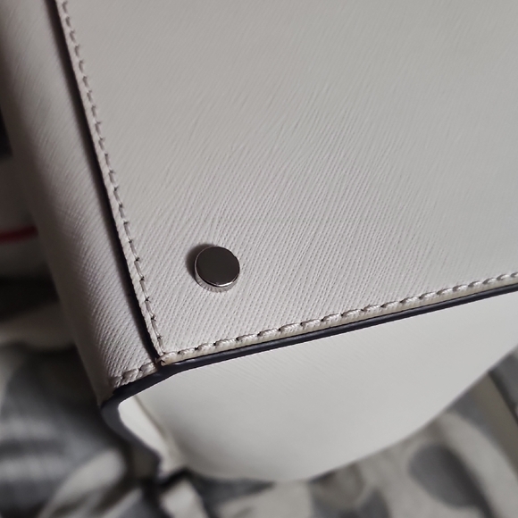 Kate Spade Optic White Cameron Satchel Normcore Neutral Rare Vintage Minimalist - Picture 8 of 10